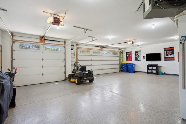 garage featuring a garage door opener