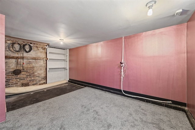 finished below grade area with carpet flooring