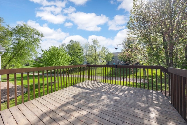 deck with a yard