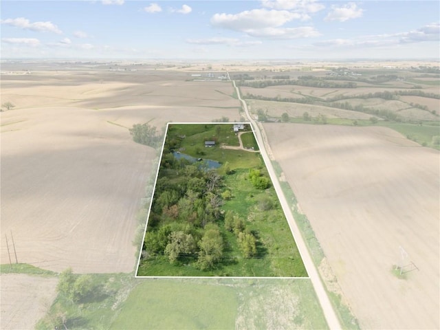 829 Union Ave, Lowden, IA 52255 - aerial view of property's location featuring property boundaries highlighted and rural landscape