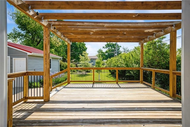 deck with a pergola