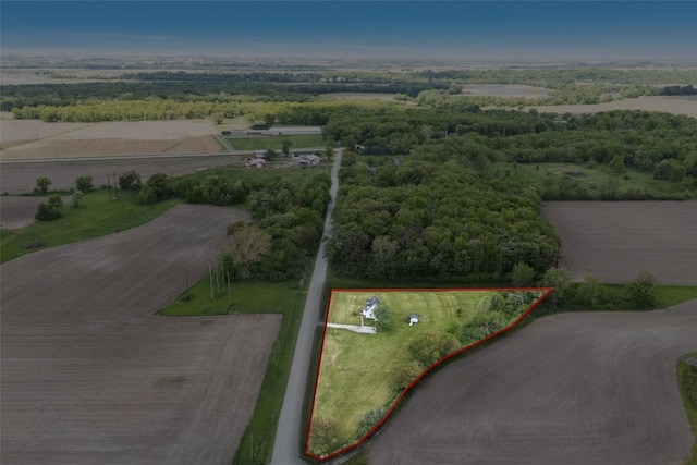 4378 480th St SE, Iowa City, IA 52240 - aerial view of sparsely populated area with property parcel outlined