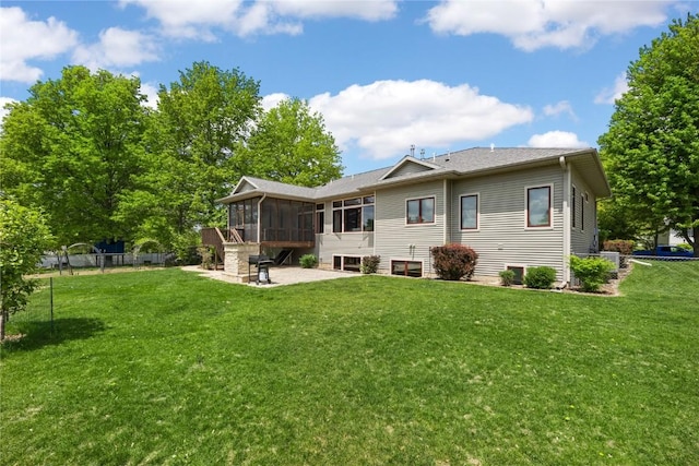302 6th St NE, Mount Vernon, IA 52314 - back of house featuring a sunroom and a patio area