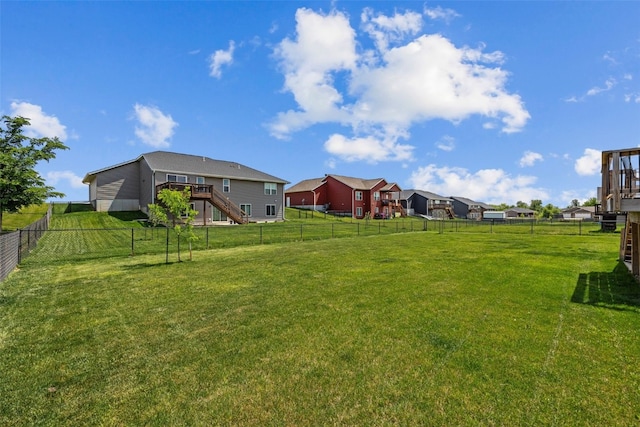 2777 Creekview Trl, Palo, IA 52324 - view of yard featuring stairway, a residential view, and a wooden deck