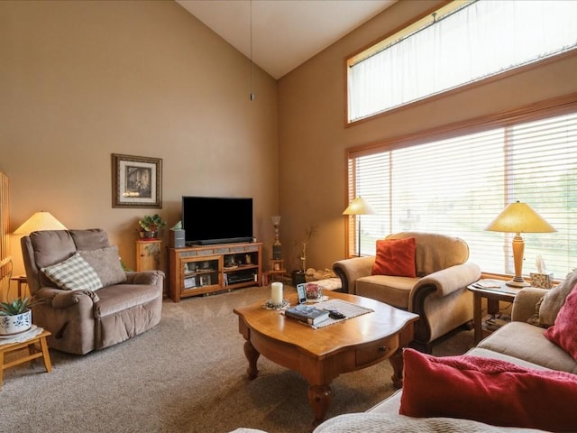 3626 Stoneview Cir SW, Cedar Rapids, IA 52404 - carpeted living area with high vaulted ceiling