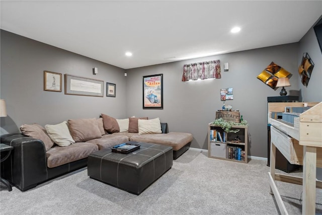 3205 Lennon Ln, Marion, IA 52302 - carpeted living area with baseboards and recessed lighting