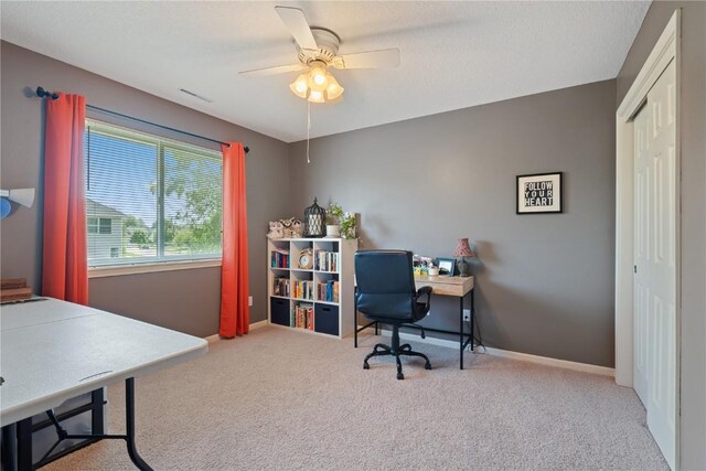 3205 Lennon Ln, Marion, IA 52302 - office space with carpet, a ceiling fan, and baseboards