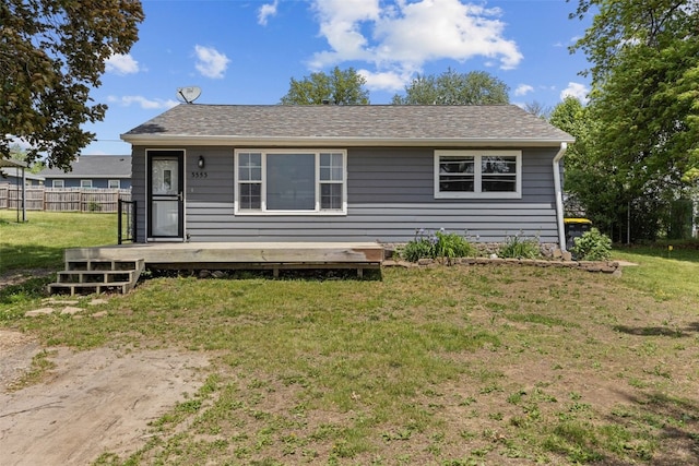 3353 Midway Rd, Marion, IA 52302 - view of front facade with a deck and a shingled roof