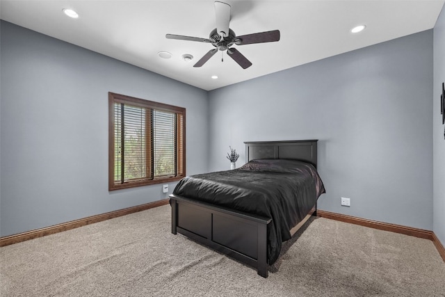 4355 Par Cir, Marion, IA 52302 - bedroom featuring carpet, baseboards, recessed lighting, and ceiling fan