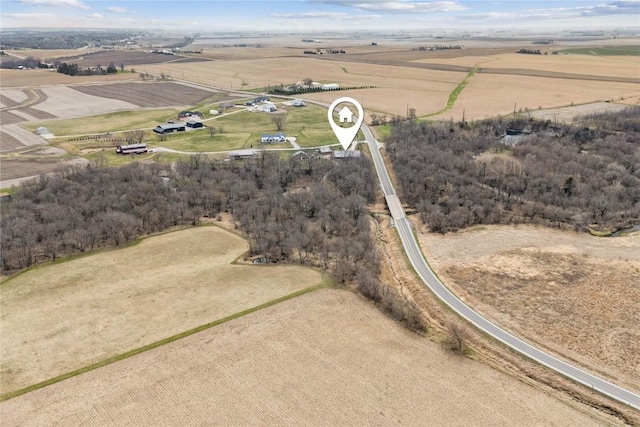 2527 61st St Ln Lot 1, Vinton, IA 52349 - aerial overview of property's location with rural landscape