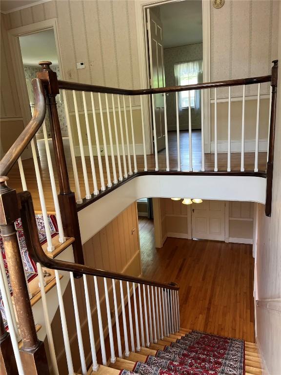 620 S Summit St, Iowa City, IA 52240 - stairs with wood finished floors