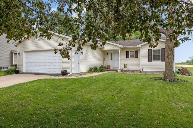 1500 Rock Island Dr, Ely, IA 52227 - single story home with driveway, an attached garage, and a front lawn