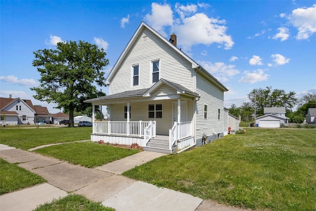 1337 Ellis Blvd NW, Cedar Rapids, IA 52405 - view of front of property featuring a porch, a chimney, and a front lawn