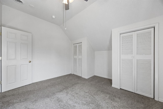 1337 Ellis Blvd NW, Cedar Rapids, IA 52405 - bonus room featuring vaulted ceiling, carpet floors, a ceiling fan, and baseboards