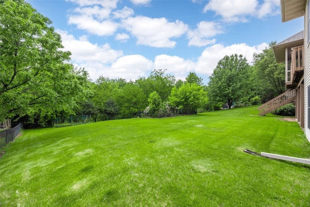 959 Tamarack Trl, Iowa City, IA 52245 - view of yard with stairway and view of wooded area