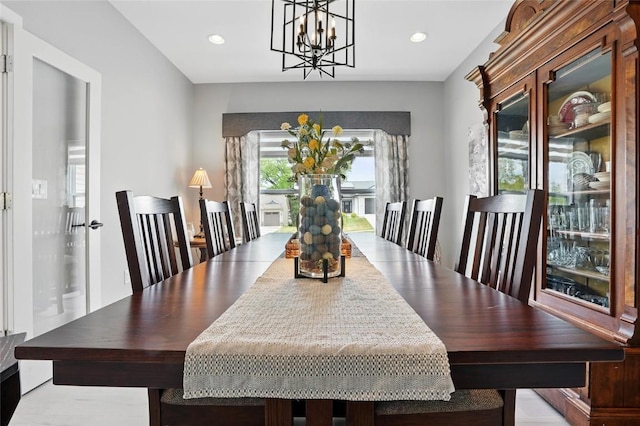 2925 Pine Hill Trce, Coralville, IA 52241 - dining room featuring a chandelier, recessed lighting, and light wood-style floors