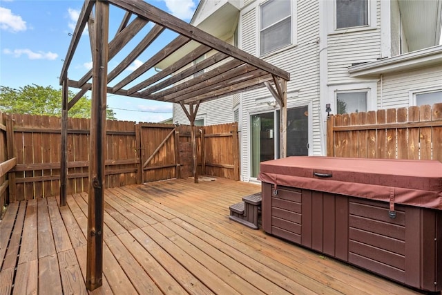 100 E Welsh St, Williamsburg, IA 52361 - wooden terrace with a hot tub