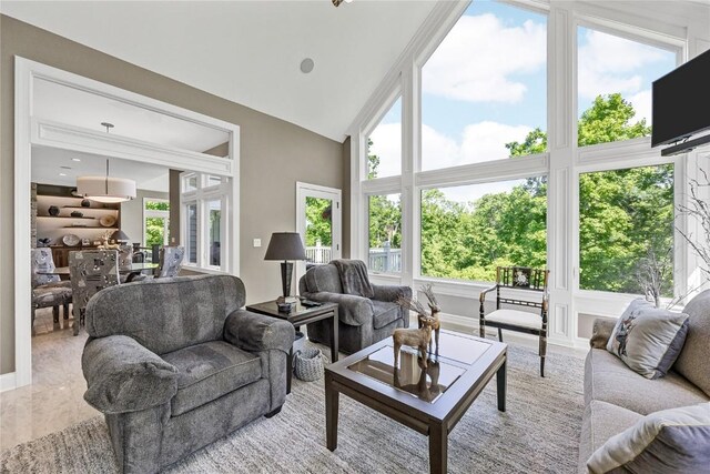 6712 Spring Grove Ct NE, Cedar Rapids, IA 52411 - living area featuring high vaulted ceiling