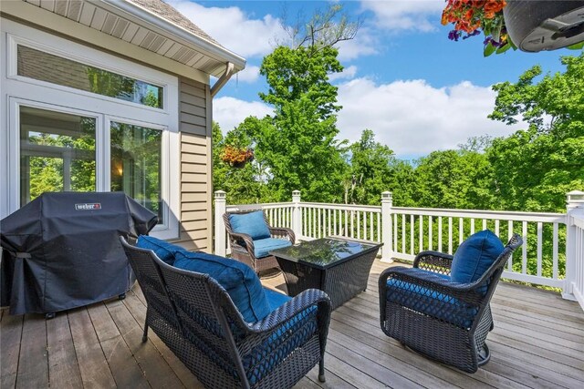 6712 Spring Grove Ct NE, Cedar Rapids, IA 52411 - wooden terrace with outdoor lounge area and area for grilling
