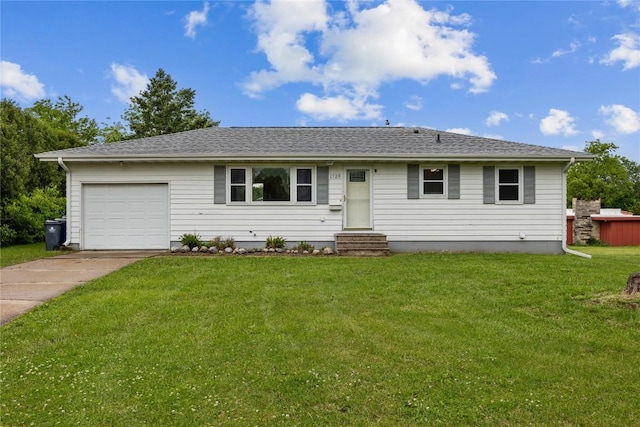 1728 34th St NE, Cedar Rapids, IA 52402 - ranch-style home featuring driveway, a garage, a front lawn, and entry steps