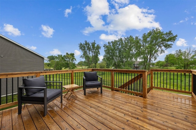 1225 Daisy Cir, North Liberty, IA 52317 - wooden deck featuring a yard