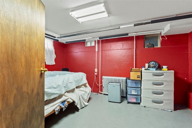 405 6th Ave, Clarence, IA 52216 - bedroom with radiator and finished concrete floors