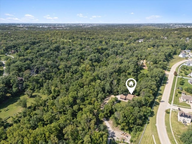 1901 42nd St SE, Cedar Rapids, IA 52403 - aerial view of property's location with a heavily wooded area