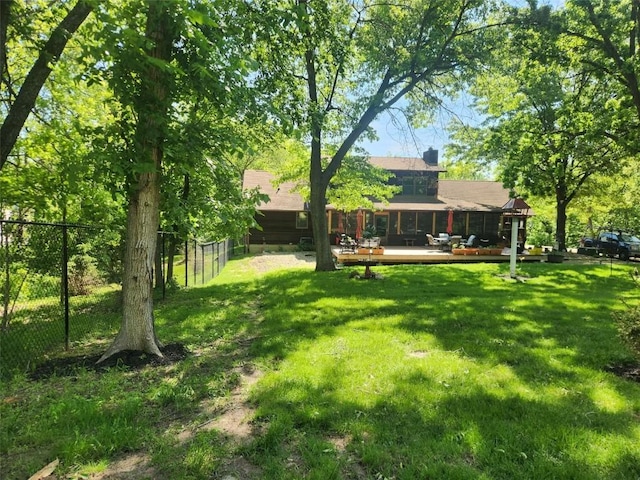 1901 42nd St SE, Cedar Rapids, IA 52403 - view of yard with a deck