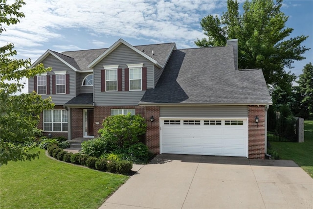 6919 Rockingham Dr SW, Cedar Rapids, IA 52404 - traditional-style house featuring brick siding, driveway, an attached garage, and a front yard