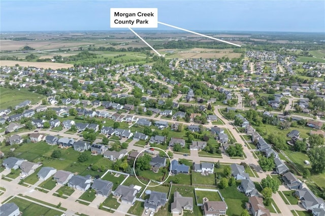 6919 Rockingham Dr SW, Cedar Rapids, IA 52404 - aerial view of property and surrounding area with nearby suburban area