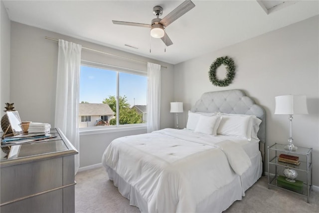 5150 Prairie Ridge Dr, Marion, IA 52302 - bedroom with light colored carpet, baseboards, and ceiling fan