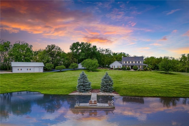 2545 F52 Trl, Parnell, IA 52325 - view of grassy yard featuring a water view and a boat dock