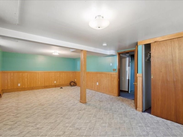 245 5th Ave, Marion, IA 52302 - finished basement featuring wainscoting, carpet floors, and wood walls