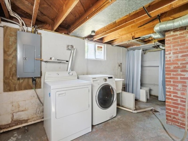 245 5th Ave, Marion, IA 52302 - laundry room with electric panel and washer and dryer