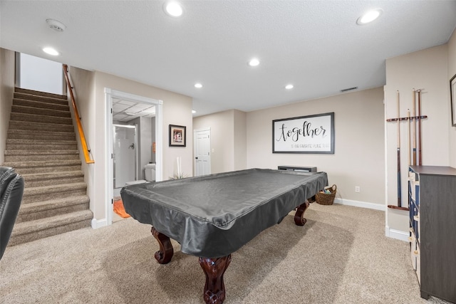 2545 Silver Oak Trl, Marion, IA 52302 - game room with carpet flooring, baseboards, recessed lighting, and billiards