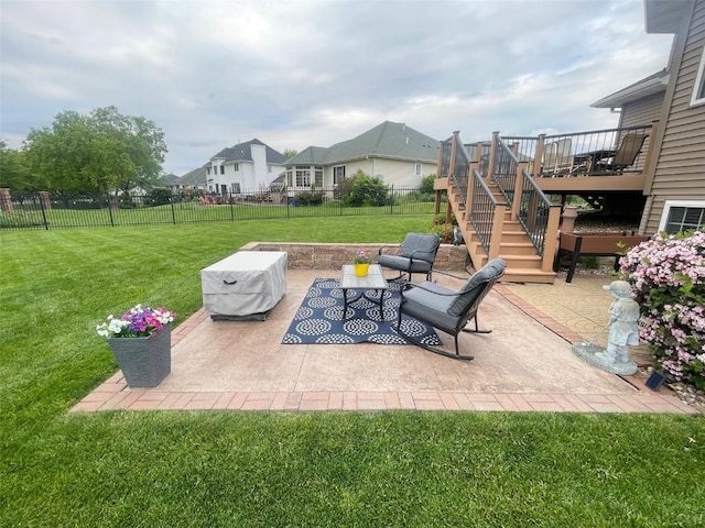 2545 Silver Oak Trl, Marion, IA 52302 - view of patio with stairway, a deck, and outdoor lounge area