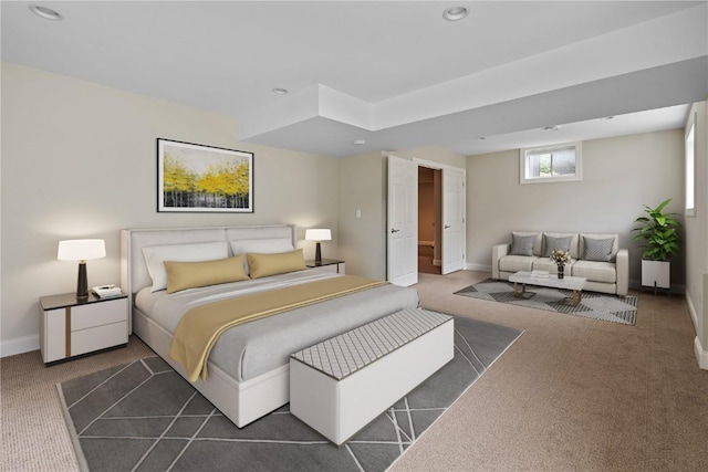 4000 Majestic Ct NE, Cedar Rapids, IA 52411 - bedroom with dark carpet, baseboards, and recessed lighting