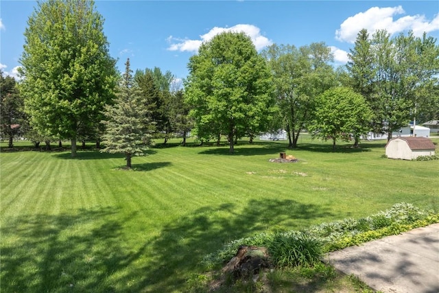 409 Oak St, Rowley, IA 52329 - view of green lawn featuring an outdoor structure