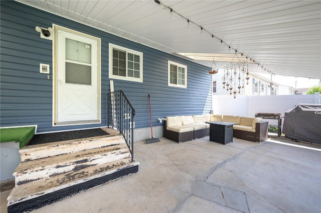 4721 Midway Dr NW, Cedar Rapids, IA 52405 - view of patio featuring an outdoor living space and grilling area