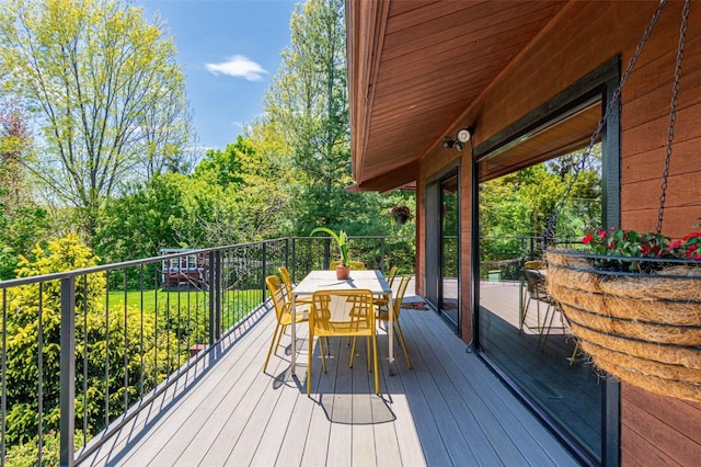 3715 170th St NE, Solon, IA 52333 - wooden deck with outdoor dining area