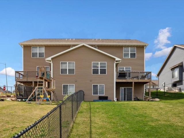 902 Creekside Dr, Tiffin, IA 52340 - rear view of house featuring a wooden deck