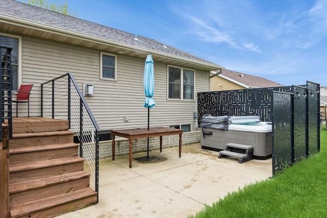 2806 Dawn Ave SW, Cedar Rapids, IA 52404 - view of patio with a hot tub