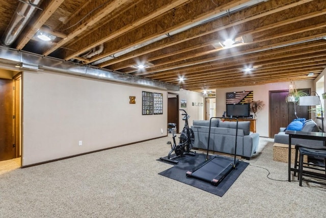 2806 Dawn Ave SW, Cedar Rapids, IA 52404 - workout room featuring carpet floors