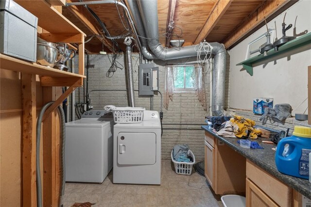 2623 Iris Ave NW, Cedar Rapids, IA 52405 - washroom featuring washing machine and clothes dryer and electric panel
