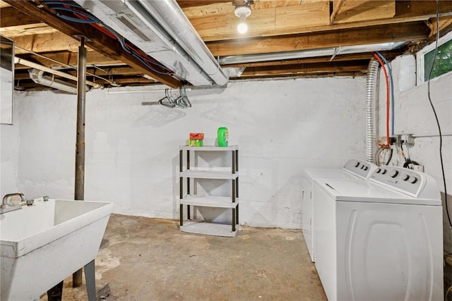 619 I Ave NW, Cedar Rapids, IA 52405 - unfinished basement with separate washer and dryer and a sink