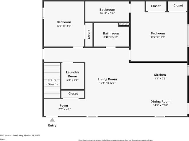 1562 Hunters Creek Way, Marion, IA 52302 - view of room layout