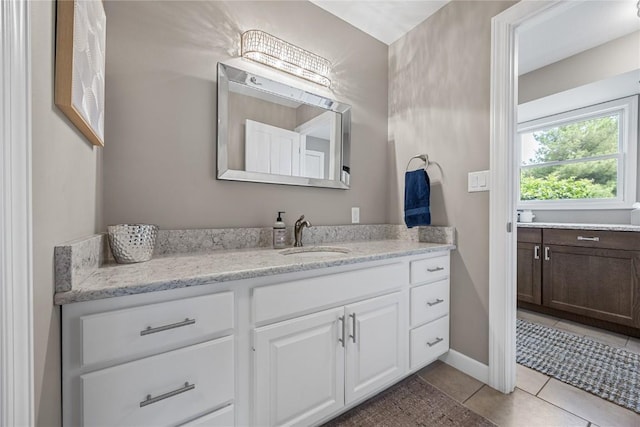 1355 Red Star Rd, Tipton, IA 52772 - bathroom featuring vanity and tile patterned floors