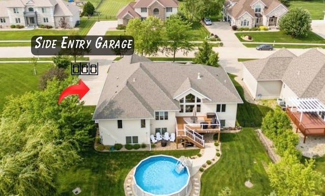 1485 Huntington Hills Dr, Marion, IA 52302 - aerial view of residential area featuring a pool area