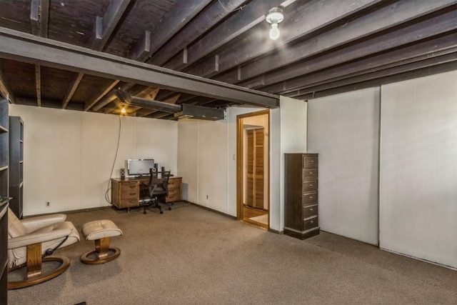 5817 Underwood SW, Cedar Rapids, IA 52404 - finished basement featuring carpet and a desk
