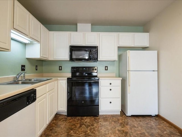 1200 Murray St NE Unit 1, Cedar Rapids, IA 52402 - kitchen with black appliances, a sink, light countertops, and white cabinets